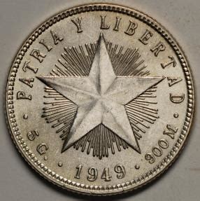 Cuba Centavo First Republic Unc Silver North Central