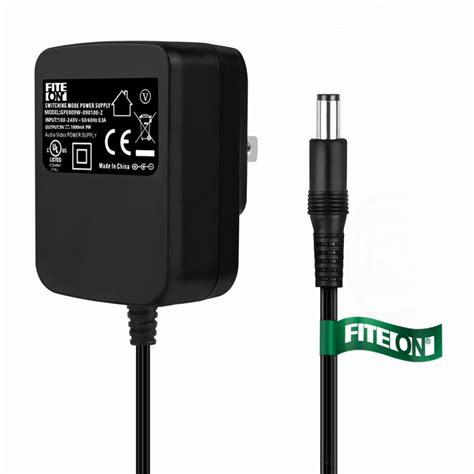 FITE ON UL Listed 9V 1A AC DC Adapter With OD 5 5mm X ID 2 5mm Tip