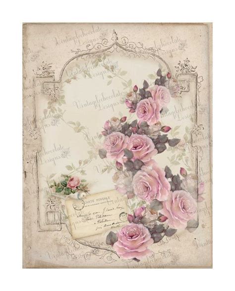 Vintage Shabby Paper Vintage Roses Rose By VintageLeChocolate Decoupage