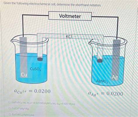 Solved Given The Following Electrochemical Cell Determine Chegg