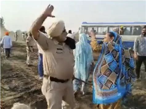 Policeman Slaps Woman Farmer Protesting Land Acquisition In Punjab