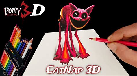 Como Dibujar Catnap En 3d De Poppy Playtime Chapter 3 How To Draw 3d Cat Nap From Poppy