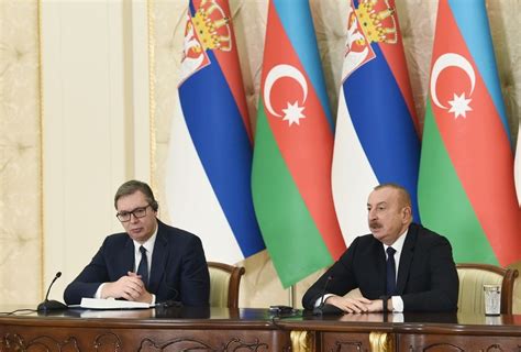 Presidents Of Azerbaijan And Serbia Made Press Statements [update]