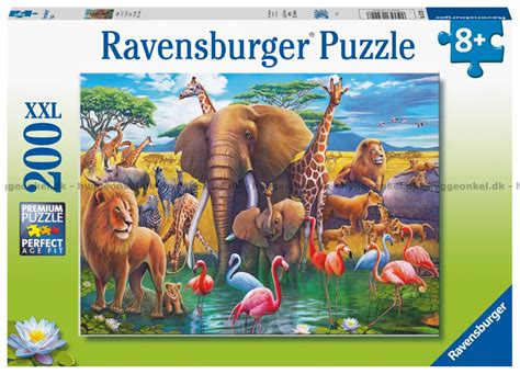 Vilde Dyr Ved Vandhullet Brikker Puslespil Ravensburger