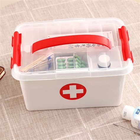 Hipsteen Plastic Domestic Medical Kit Medicine Storage Box First Aid