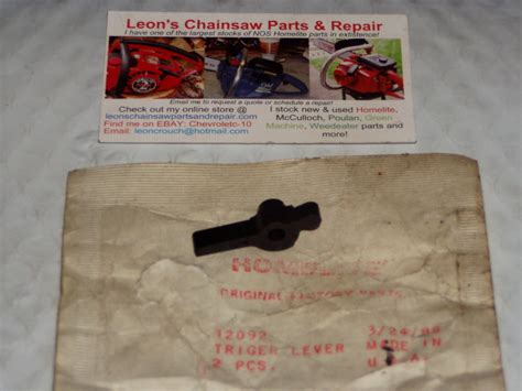 Nos Homelite Sl Chainsaw Throttle Trigger Lock Actuating