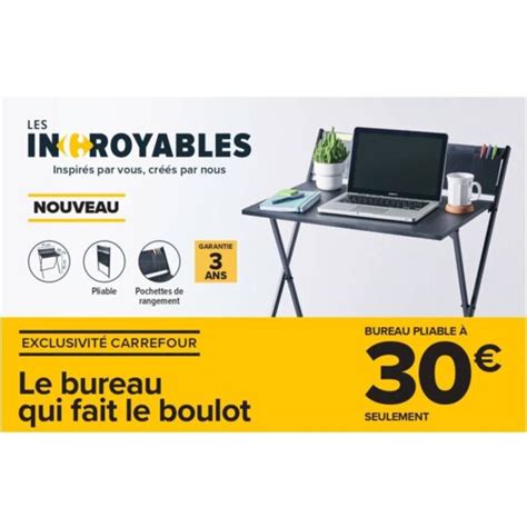 Bureau Nomade Pliable Noir Carrefour Home Le Bureau Prix Carrefour