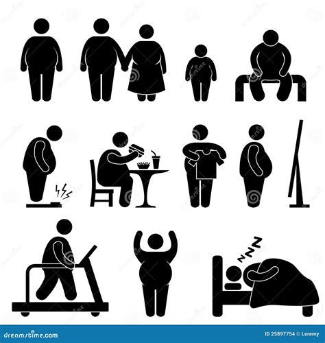 Gros Pictogramme De Poids Excessif D Ob Sit D Homme Illustration De