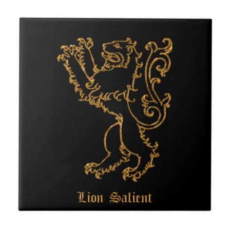 Lion Salient Medieval Heraldry Ceramic Tile Zazzle