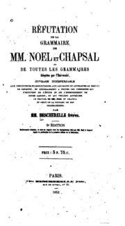 R Futation De La Grammaire De Mm Noel Et Chapsal Et Toutes Les