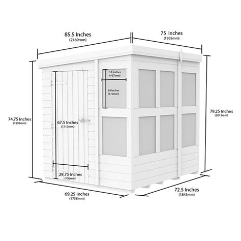 Modular 6x6 Pent Roof Potting Shed