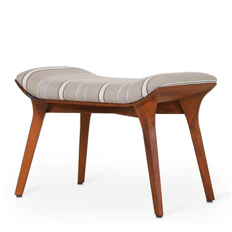 Phalaka Teakwood Bench With Rhino Grey Fabric Alankaram