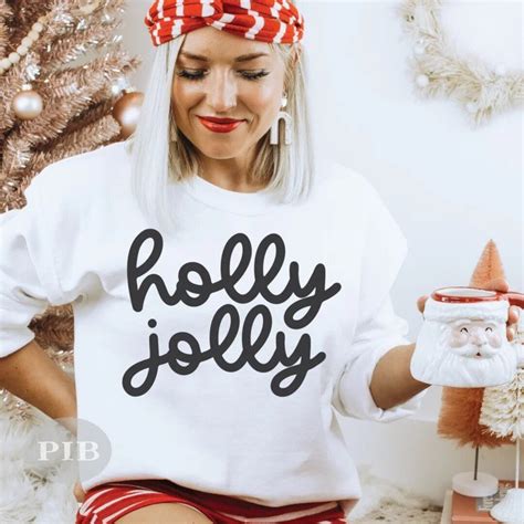 Womens Holly Jolly Christmas Jumper Twinning Christmas Holly Etsy Uk