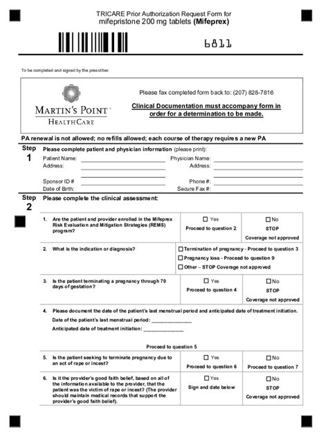 Fillable Online TRICARE Prior Authorization Request Form For 200