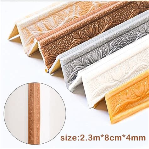 3d Foam Wall Edge Strip Stickers Self Adhesive Waterproof Baseboard