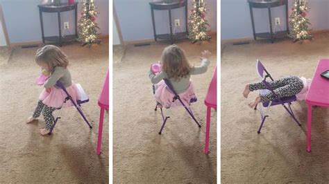 Hilarious Toddler Falls Out Of Chair Youtube