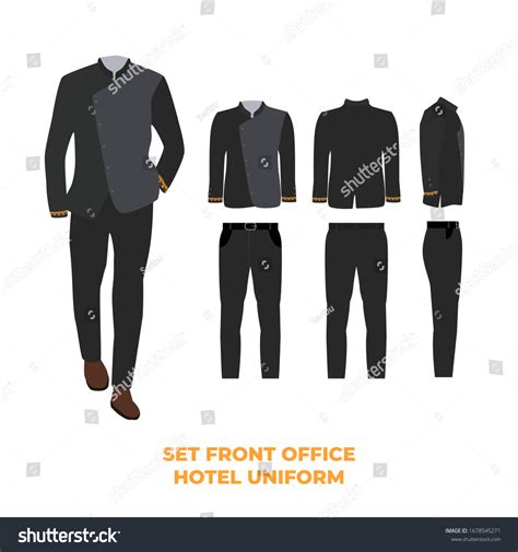 Set Front Officer Hotel Uniform Male Stock Vector (Royalty Free ...