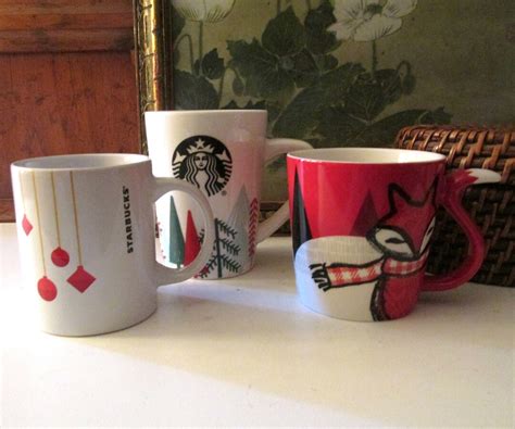 Vintage Christmas Starbucks Mugs, Christmas Coffee Mugs, Sold ...