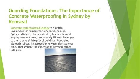 PPT Concrete Waterproofing Sydney Remseal PowerPoint Presentation