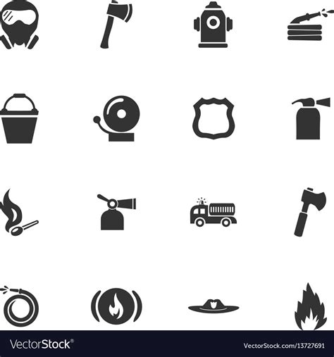 Fire Brigade Icons Set Royalty Free Vector Image