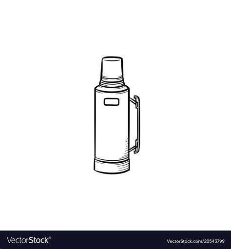 Thermos Hand Drawn Sketch Icon Royalty Free Vector Image