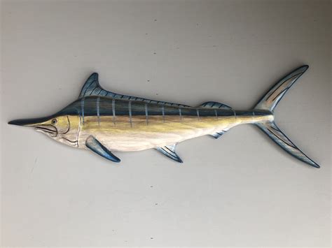 Hand Carved Blue Marlin Wall Hanging Etsy