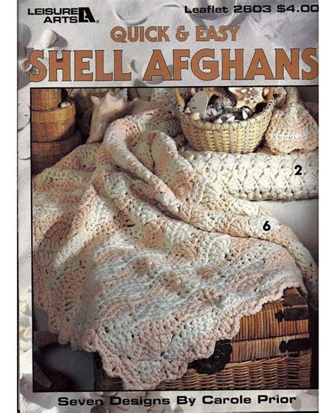 Quick And Easy Shell Afghans Crochet Pattern Leisure Arts Book 2603 Etsy Vintage Crochet