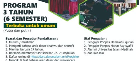 Pendaftaran Santri Baru Kelas Reguler Angkatan Ke Darussalam Asy Syafii