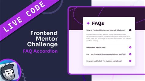 Live Code Frontend Mentor Faq Accordion Youtube