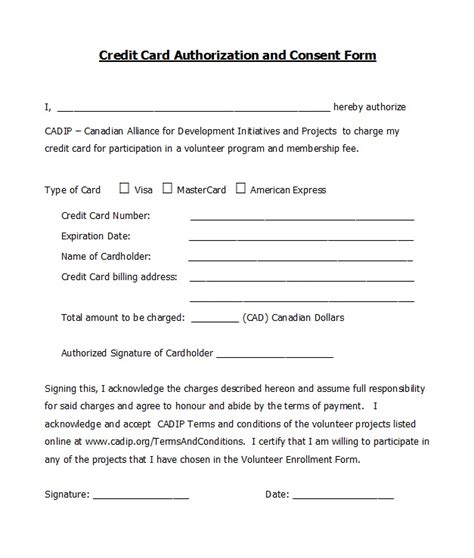 Credit Card Authorization Forms Templates Ready To Use Regarding