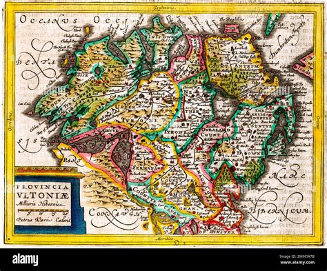 17th Century Map Of Ulster Ireland Stock Photo Alamy