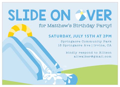 Water Park Birthday Invitations Template