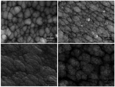 High Resolution SEM Images Of The TiAlVCN Coating Surfaces A The