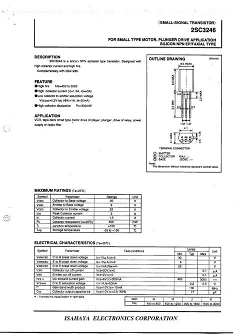 2SC3246 Transistor Datasheet Distribuidor Stock Y Mejor Precio