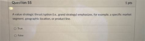 Solved Question Ptsa Value Strategic Thrust Option Chegg