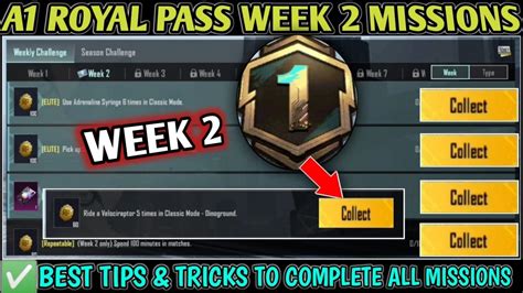 A1 Royal Pass Week 2 Missions 🔥 Pubg C4s12 Week2 Rp Missions Full