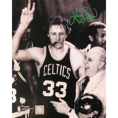 Larry Bird Signed Celtics 8x10 Photo Schwartz Bird Pristine Auction