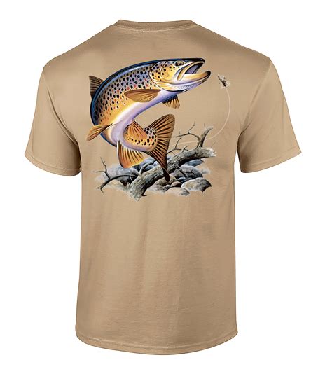 Trenz Shirt Company Fishing Brown Trout Adult Short Sleeve Tee Shirt