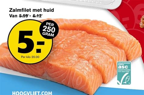 Zalmfilet Met Huid Gram Aanbieding Bij Hoogvliet