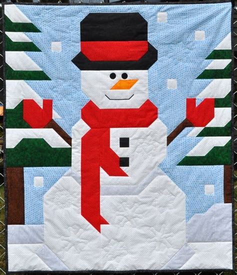 Frosty Friend Snowman Quilt Pattern Multiple Sizes For A Etsy