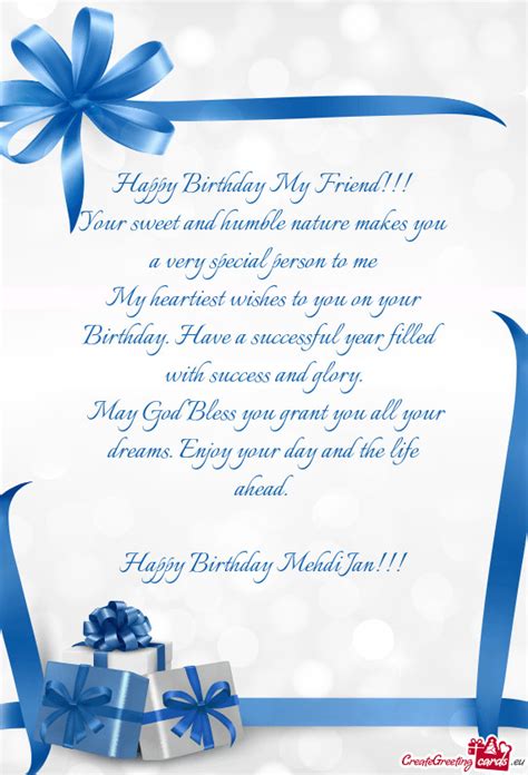 Happy Birthday Mehdi Jan Free Cards