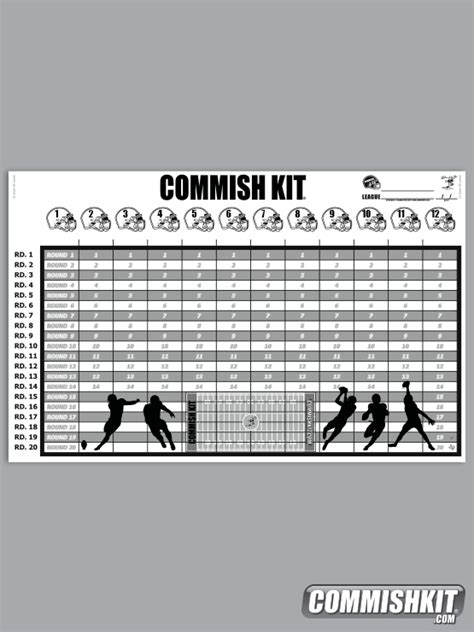 12 Team 20 Round Draft Board Kit with Labels, Marker & Two-Sided Tape ...