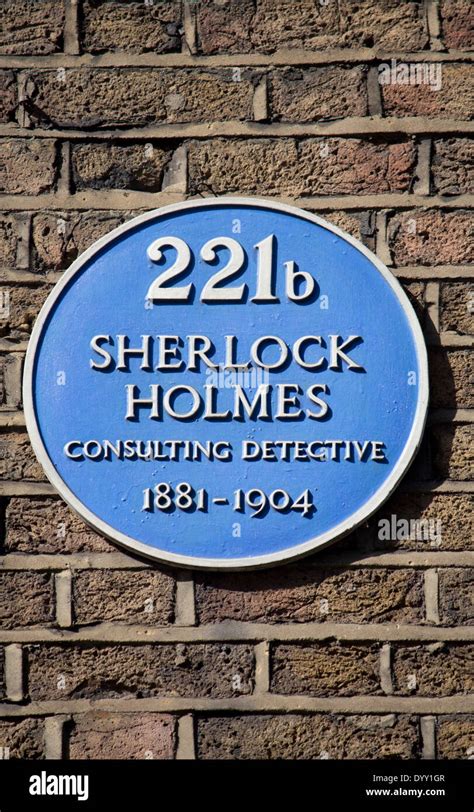 Sherlock Holmes blue plaque 221B Baker Street above museum Marylebone London England UK Stock ...