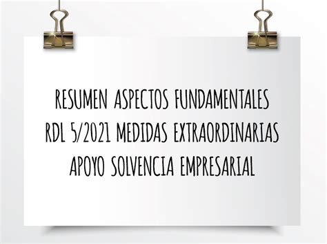 Medidas Extraordinarias Apoyo Solvencia Empresarial