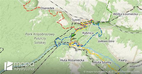 Rezerwat Nad Tanwi Mapa Szlak W Turystycznych Mapa Turystyczna Pl