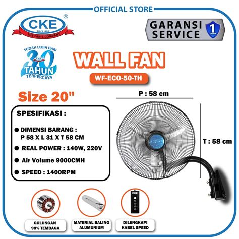 Jual Cke Wall Fan Wf Eco Th Inch V Kipas Angin Dinding Kipas