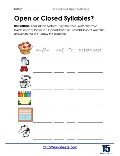 Closed and Open Syllables Worksheets - 15 Worksheets.com - Worksheets Library