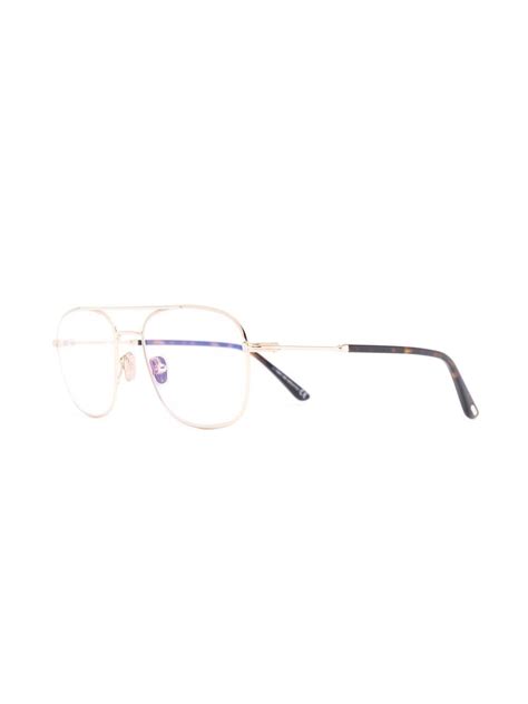 Tom Ford Eyewear Ft5830b Pilot Frame Glasses Gold Farfetch