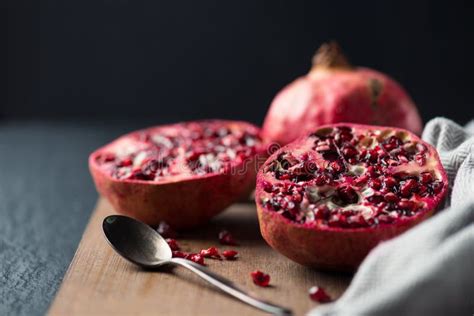 Half of pomegranate. stock photo. Image of cross, ripe - 6882390