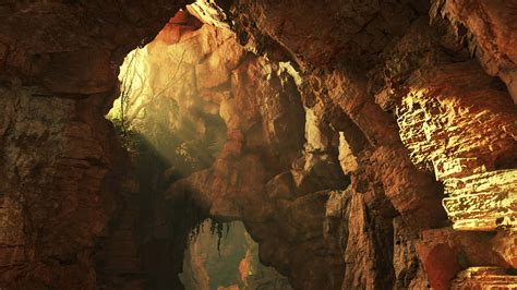 A mysterious cave illuminated by a beam of light 34814199 Stock Video ...